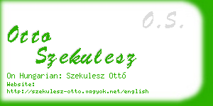 otto szekulesz business card