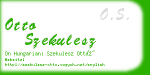 otto szekulesz business card